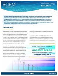 Front page of PDF for BOEM-Renewable-Energy-Factsheet