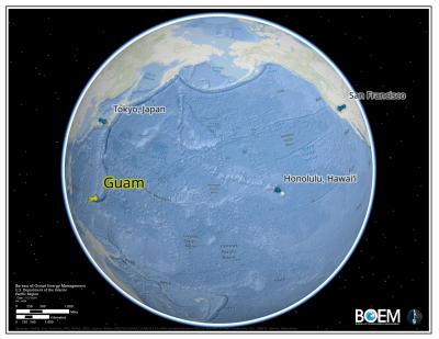 Guam Globe map