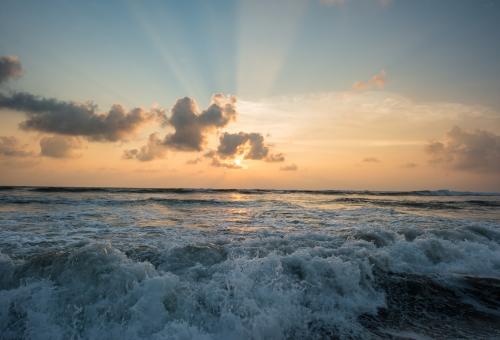 sunset over sea