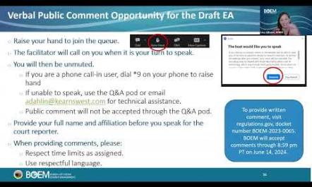 June 5, 2024 Oregon Draft Environmental Assessment Virtual Public Meeting Public Comment Session.