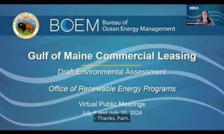 BOEM Gulf of Maine Commercial Lease Wednesday, July 8, 2024