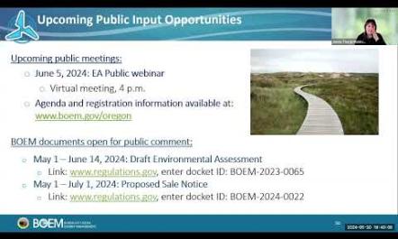 Oregon Proposed Sale Notice Fisheries Meeting held on May 30, 2024. Next Steps and Closing