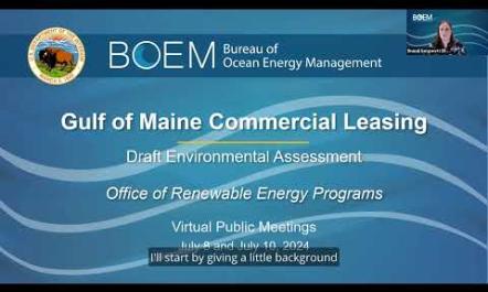 BOEM Gulf of Maine Commercial Lease Wednesday, July 10, 2024