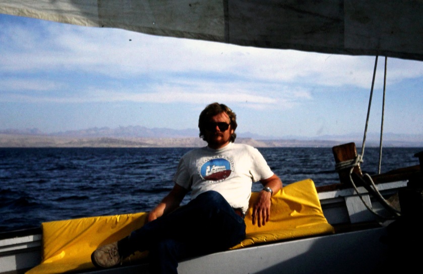 A scientist in the making: Dr. James (Jim) Kendall aboard a research sailing vessel in 1985 off the coast of the Sinai Peninsula, Egypt